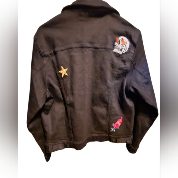 Embellish Black Letterman Patch Jacket Size Medium NWT - Picture 5 of 6